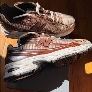 New Balance Cream and Brown Running Shoes